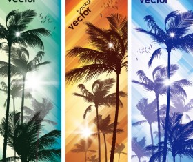 Coconut elements banner vector 01