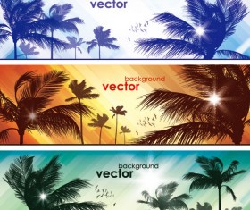 Coconut elements banner vector 02