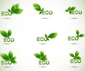 Eco elements vector set 04