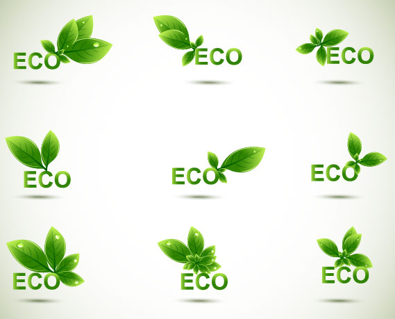 Eco elements vector set 04