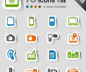 Set of eps Icon stickers elements 02