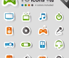 Set of eps Icon stickers elements 03
