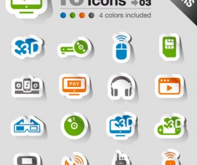 Set of eps Icon stickers elements 04