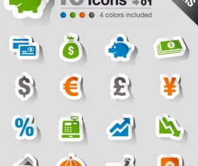 Set of eps Icon stickers elements 05