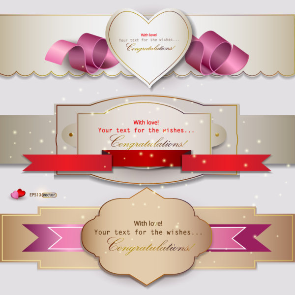 Romantic and love banner vector 01