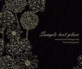 Amazing Flower Drawing background vector 01