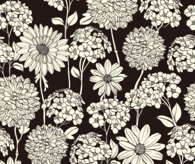 Amazing Flower Drawing background vector 02