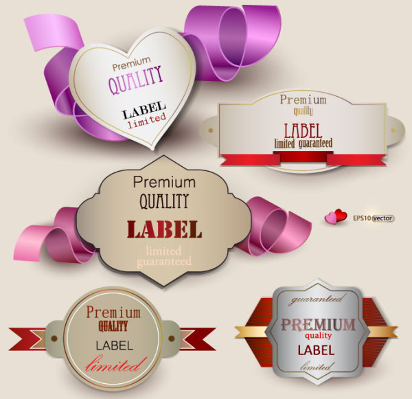 Set of Romantic and love labels vector 02