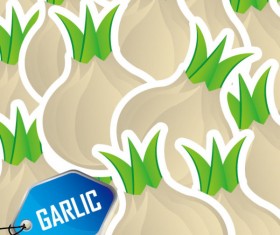 Cute vegetables vector background 05