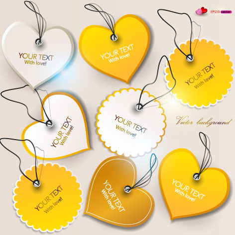 Set of Romantic and love labels vector 03