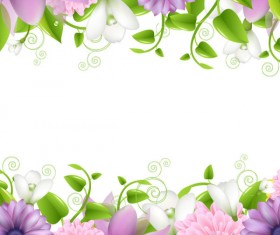Vivid with Flowers Borders vector 01