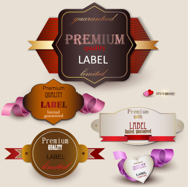 Set of Romantic and love labels vector 04