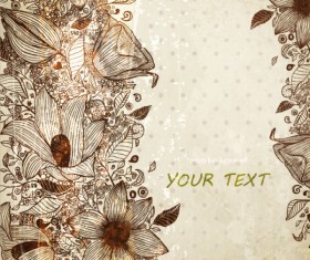 Vintage Flower of background vector 02
