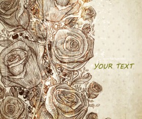 Vintage Flower of background vector 03
