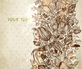 Vintage Flower of background vector 04