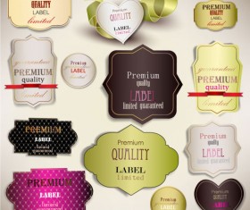 Romantic elements labels vector 02