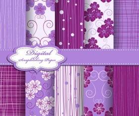 Set of Floral Fabric background vector 01