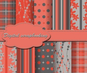 Set of Floral Fabric background vector 03