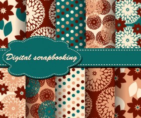 Set of Floral Fabric background vector 05