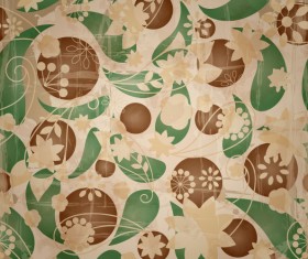 Retro Floral of background vector 02