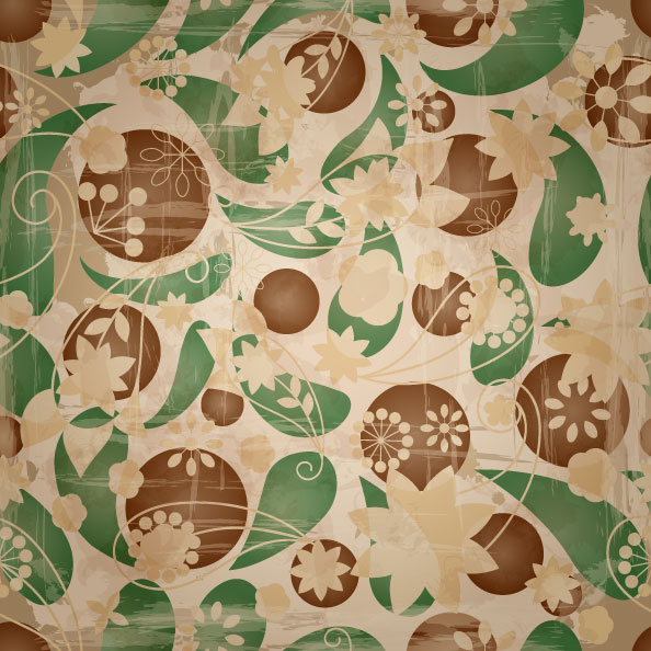 Retro Floral of background vector 02