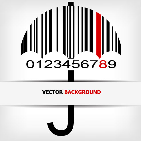 Creative Barcode background vector set 04