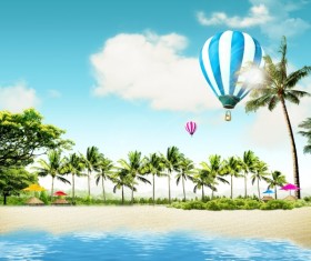 Summer beach Theme PSD template