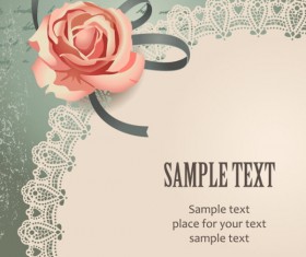 Vintage Romantic Rose background vector 01