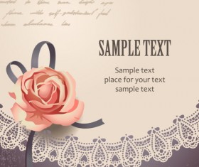 Vintage Romantic Rose background vector 02