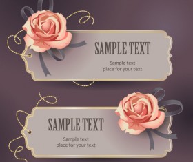 Vintage Romantic Rose label vector 03