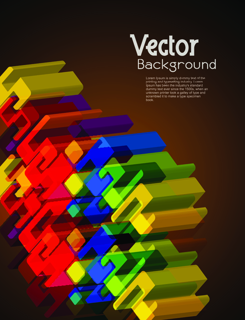 Set of 3D concept vector background 01
