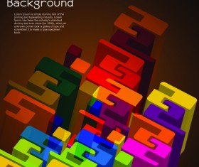 Set of 3D concept vector background 02