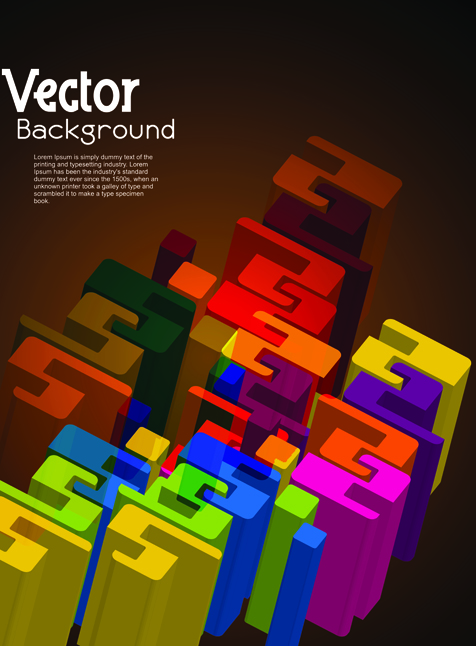 Set of 3D concept vector background 02