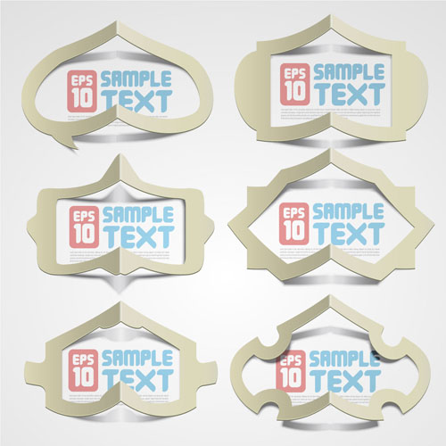 Elements of Creative Stickers labels vector 02