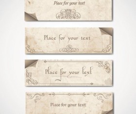 Vintage elements of banner vector 02