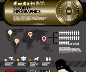 Elements of security infographics vector