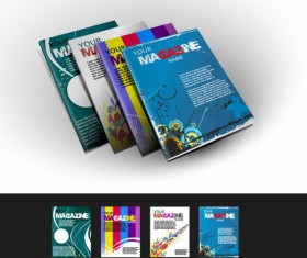 Abstract magazine cover design elements vector 01