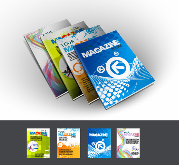 Abstract magazine cover design elements vector 02