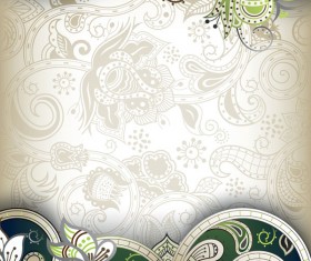 Elements of Ornate Floral Frame vector 02