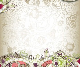 Elements of Ornate Floral Frame vector 03