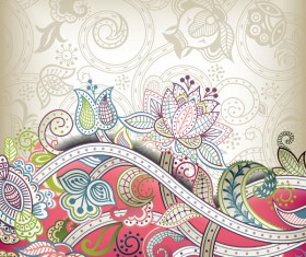 Elements of Ornate Floral Frame vector 04