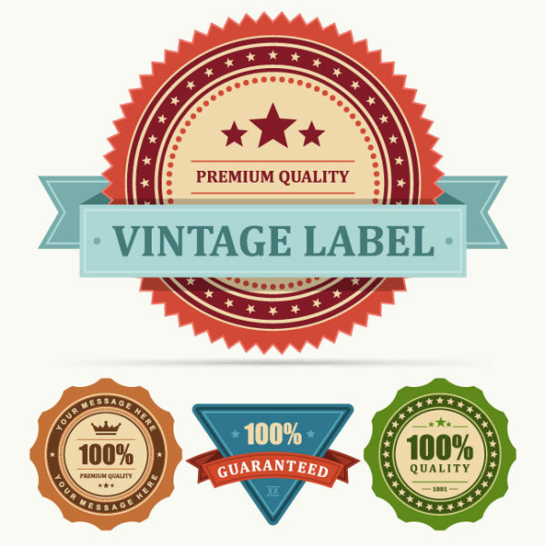 Set of Vintage Business labels vector 01