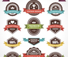 Set of Vintage Business labels vector 02
