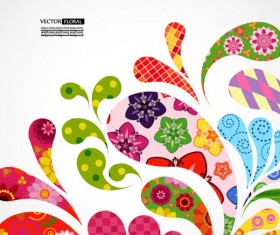 Colorful Floral elements background art vector 01
