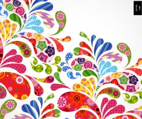 Colorful Floral elements background art vector 02