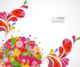 Colorful Floral elements background art vector 03
