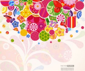 Colorful Floral elements background art vector 05