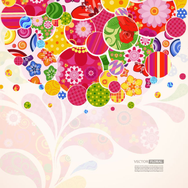 Colorful Floral elements background art vector 05