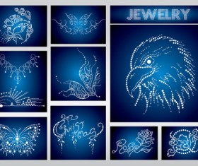 Set of Jewels painting vector