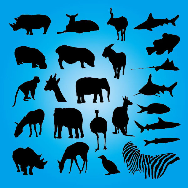 Free Vector Animals Silhouettes 01